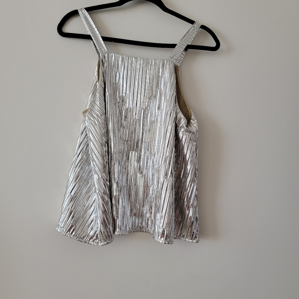 Anthropologie Maeve Silver Tank